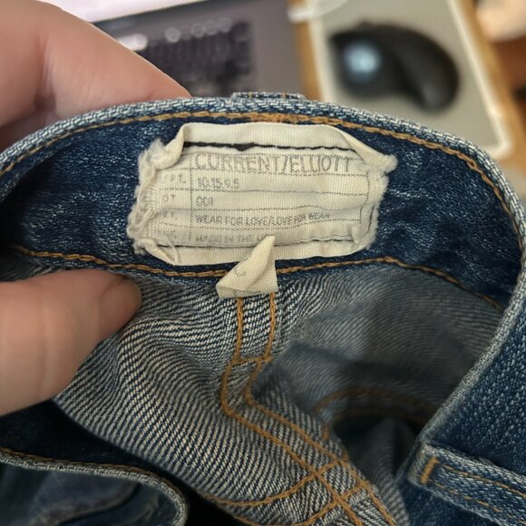 Current/Elliott The Super Slouchy Skinny Super Love Destroy with Paint Jeans 27 - Picture 8 of 13